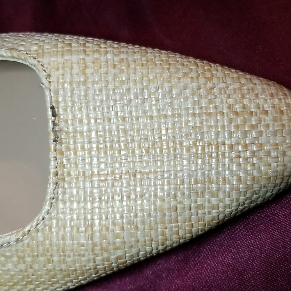 Nwt 8 classic wood heel faux tweed slide - Picture 3 of 10